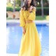 SINCE THENWomen's Solid Red / Black / Yellow Set,Boat Neck Long Sleeve