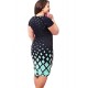 Women's Plus Size / Party/Cocktail Street chic Sheath DressPrint Round Neck Knee-length ShortRayon All SeasonsMid