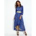 Women's Sexy Print Plus Size / Swing Dress , Round Neck Asymmetrical Polyester / Others