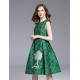 Boutique S Women's Formal Sophisticated Sheath DressPrint Round Neck Knee-length Sleeveless Pink / Green Summer
