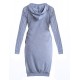 Women's Casual/Daily / Plus Size Dress,Solid Round Neck / Hooded Above Knee Long Sleeve Blue / Black / Gray Polyester Fall Micro-elastic