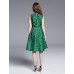 Boutique S Women's Formal Sophisticated Sheath DressPrint Round Neck Knee-length Sleeveless Pink / Green Summer