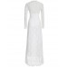 Women's Sexy Casual Party V Neck Lace Maxi Dress