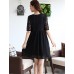 Women's Casual/Daily Cute Plus Size Dress U Neck Above Knee ? Length Sleeve Red / White / Black Summer