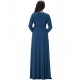 Women's Party/Cocktail Plus Size Plus Size Dress,Solid V Neck Midi Long Sleeve Blue Spandex Fall